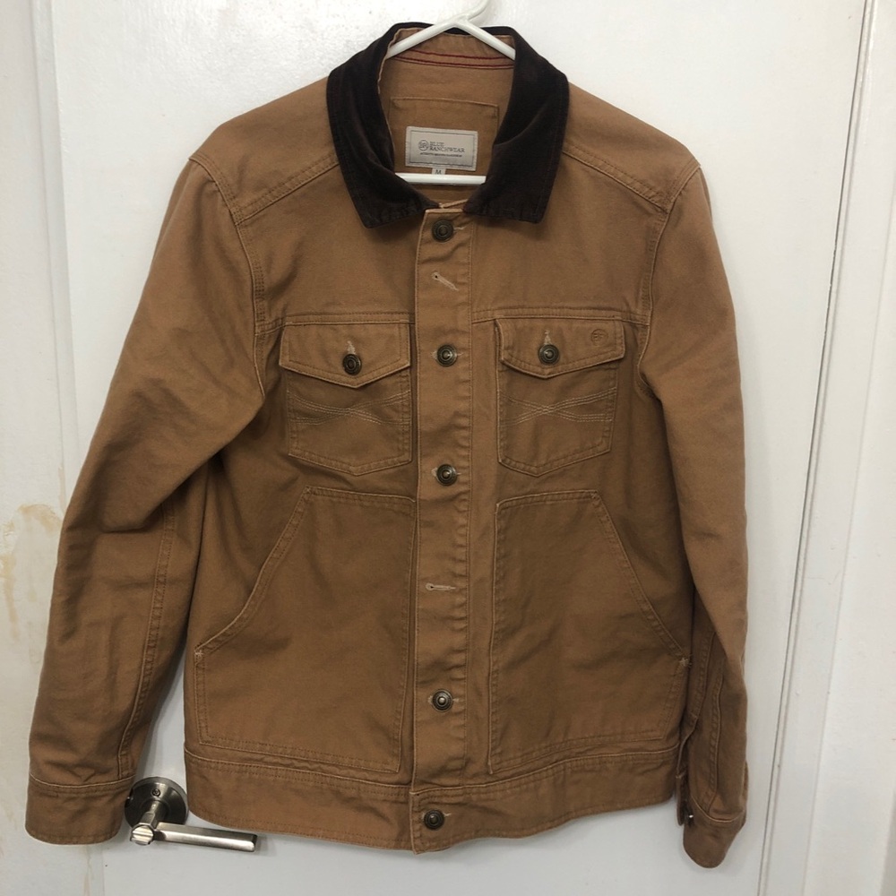 Men's Brown / Rust / Tan Duck Canvas Trucker Jacket (Perfect Fall Piece) Medium